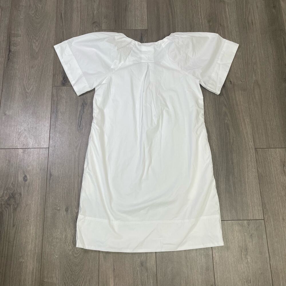 Madewell V Neck Mini Short Sleeve Trendy Going Out Shirt Dress US Women's XS New - Picture 3 of 7